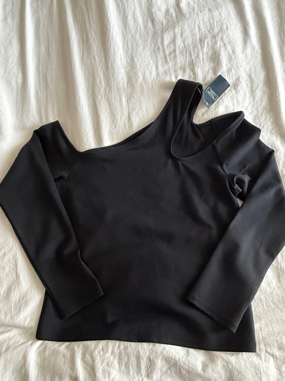Abercrombie & Fitch Black Asymmetric One-Shoulder Top